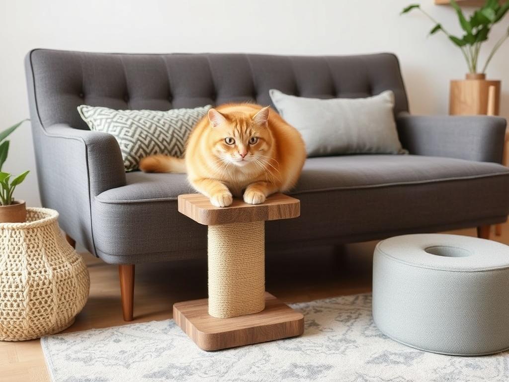 Katzenkratzbaum und Kratzmöbel: Auswahl und Platzierung.. Integration in die Wohnungsgestaltung: So bleibt das Zuhause stilvoll